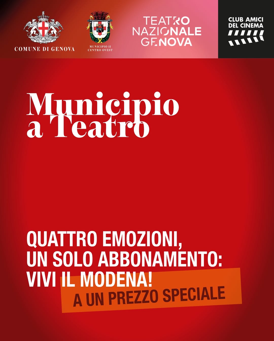Abbonamento 4 spettacoli al Teatro Gustavo Modena