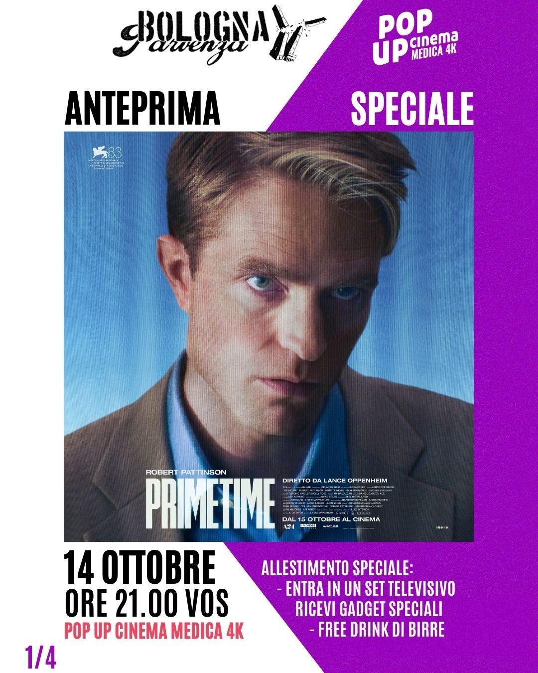 Anteprima di Primetime con Robert Pattinson al Pop Up Cinema Medica 4K