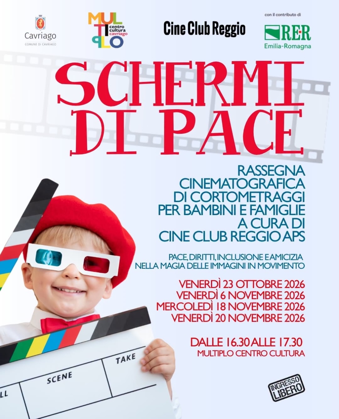 Schermi di Pace: rassegna di cortometraggi per famiglie