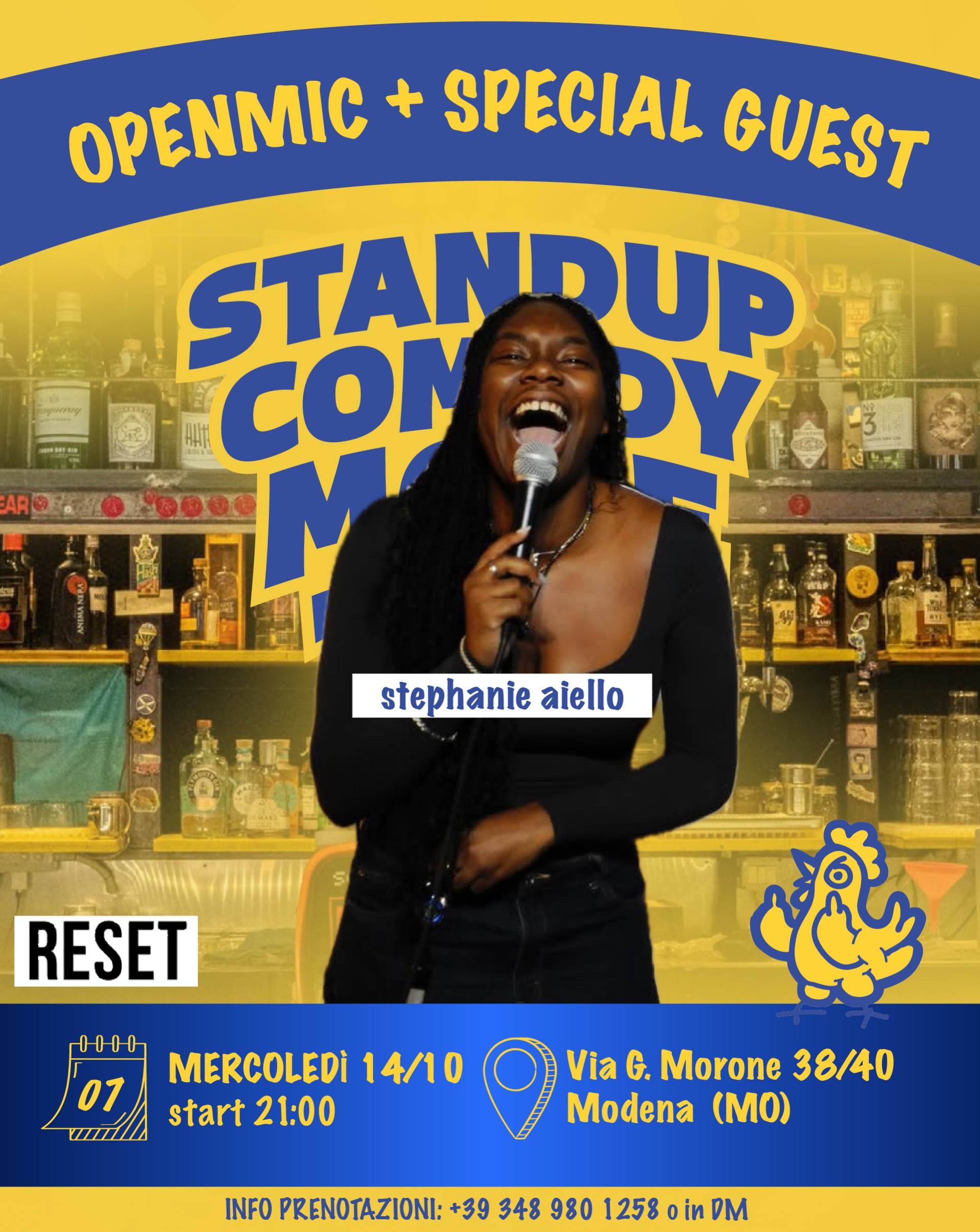 Standup Comedy Openmic + Stephany Aiello al Reset