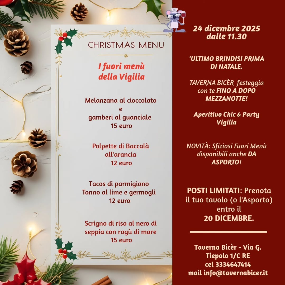 Festività Senza Stress a Taverna Bicèr: Vigilia e Capodanno