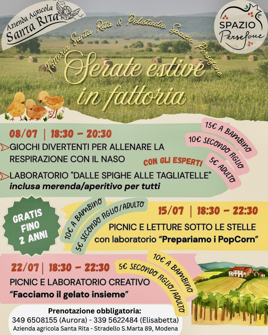Serate estive in fattoria a Modena