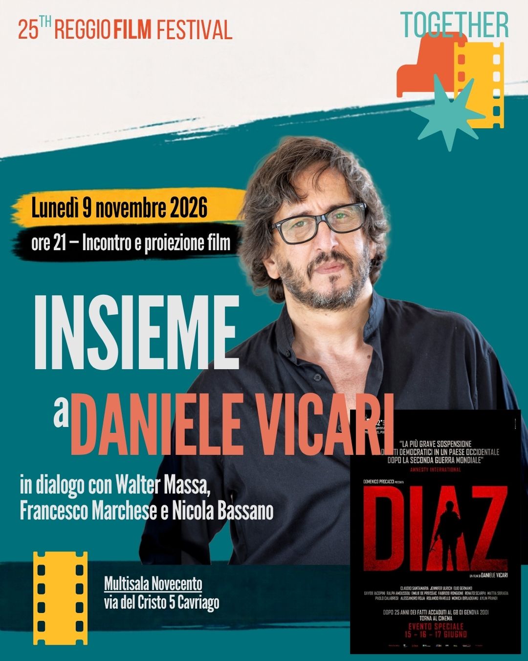 Daniele Vicari presenta film sul G8 di Genova 2001 @ Reggio Film Festival, Reggio Emilia