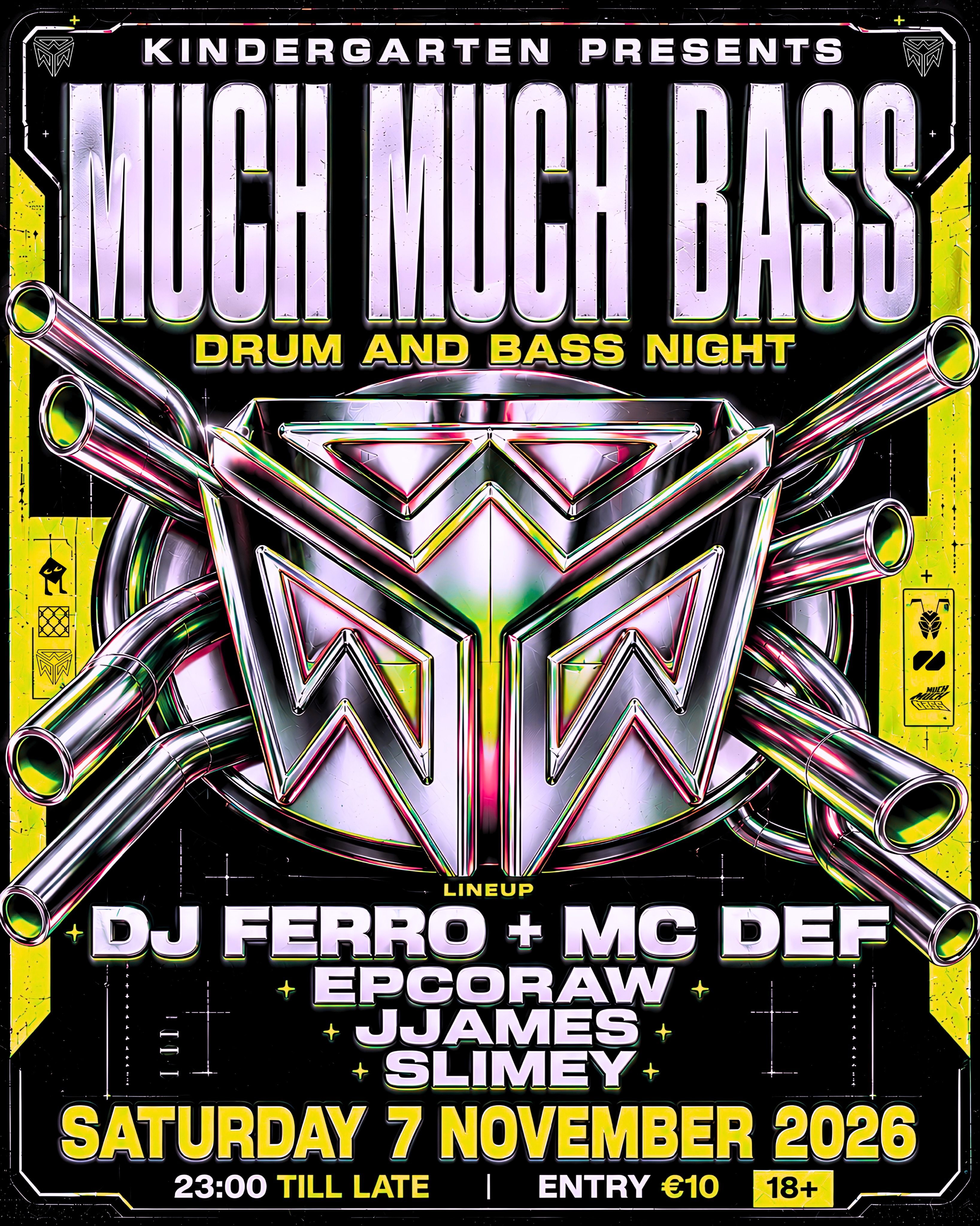 MUCH MUCH BASS: DJ FERRO, MC DEF @ Kindergarten, Bologna