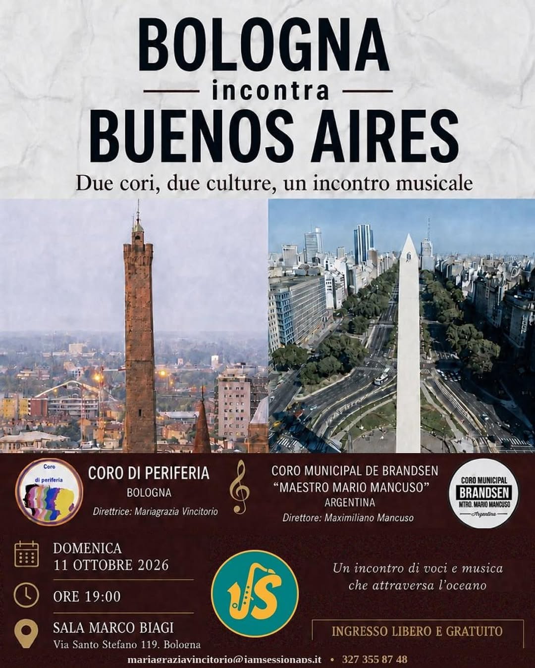 Bologna incontra Buenos Aires - Serata di musica e cori